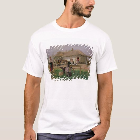 Aankomst van een schoolmeesteres in de t-shirt (Voorkant)