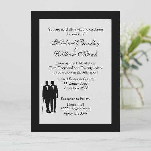 Aankomst van Gay Wedding Kaart (Staand voorkant)