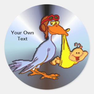 Aankomst van het nieuwe Baby - een winkelbestellin Ronde Sticker