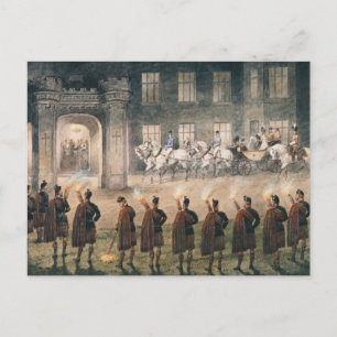 Aankomst van Nicolaas II op het kasteel van Balmor Briefkaart