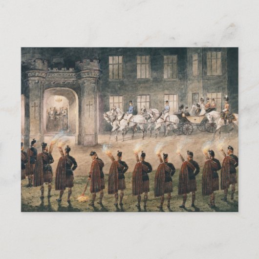 Aankomst van Nicolaas II op het kasteel van Balmor Briefkaart (Voorkant)