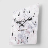 Aankomst van Roos Marble Lashes Salon op persoonli Vierkante Klok (Hoek)