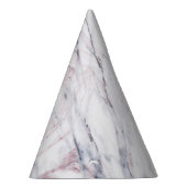Aankomst van Roos White & Grey Marble Birthday Par Feesthoedjes (Rechts)