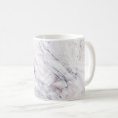 Aankomst van Roos White & Grey Marble Swirl Chic P Koffiemok (Voorkant rechts)