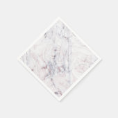 Aankomst van Roos White & Grey Marble Swirl Chic P Servet (Hoek)