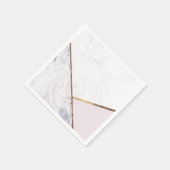 Aankomst van Roos White & Grey Marble Swirl Chic P Servet (Hoek)
