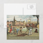Aankomst van Sinterklaas Dutch St. Nick  Briefkaart (Voorkant / Achterkant)
