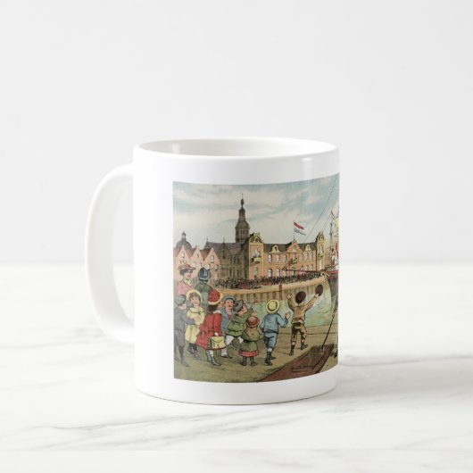 Aankomst van Sinterklaas Dutch St. Nick  Koffiemok (Voorkant links)