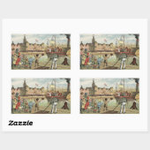 Aankomst van Sinterklaas Dutch St. Nick  Rechthoekige Sticker (Vel)