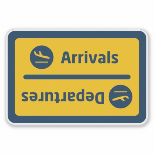 Aankomst/vertrek Sticker (Voorkant)