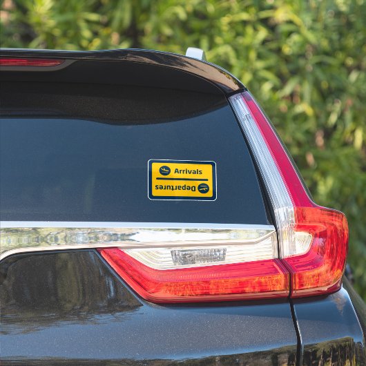 Aankomst/vertrek Sticker (Auto Zijkant)