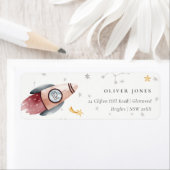 Aankomstadres voor buitenruimtestarters etiket (Insitu)