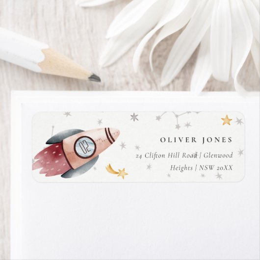 Aankomstadres voor buitenruimtestarters etiket (Insitu)