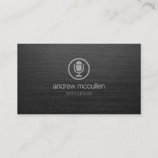 Aankondiger Microfoon Icoon Donker Geborsteld Meta Visitekaartje