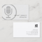 Aankondiger Vet Microfoon Icon Entertainment Visitekaartje (Voorkant / Achterkant)