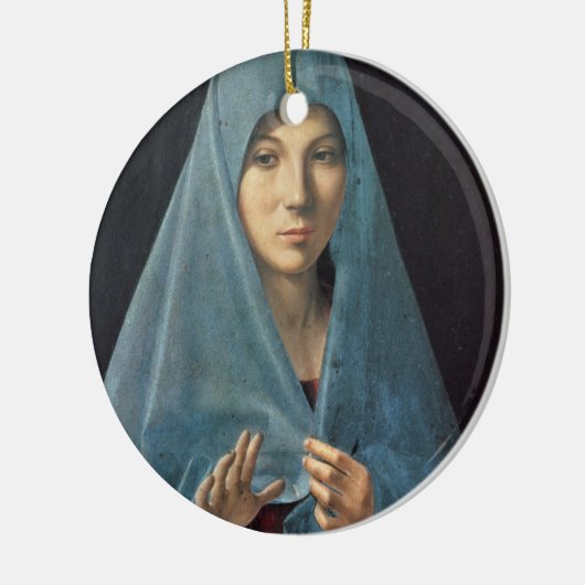 Aankondiging 1474-75 (olie op het paneel) keramisch ornament (Links)