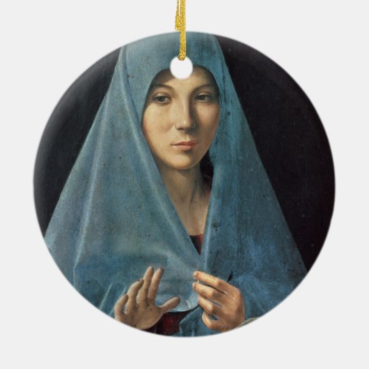 Aankondiging 1474-75 (olie op het paneel) keramisch ornament (Achterkant)