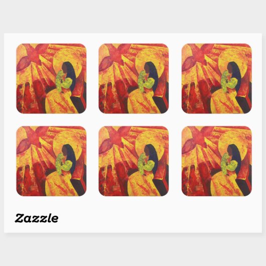 Aankondiging 2011 vierkante sticker (Vel)