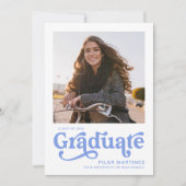 Aankondiging 2023 Afstudeerfoto Blauwe Typografie (Voorkant)