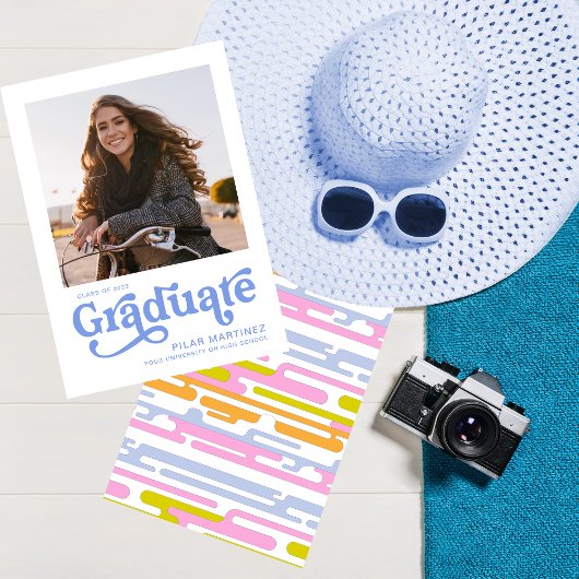 Aankondiging 2023 Afstudeerfoto Blauwe Typografie