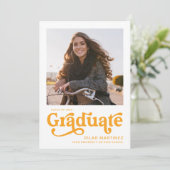 Aankondiging 2026 Afstudeerfoto 70s Retro Oranje (Staand voorkant)