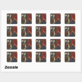 Aankondiging 3 vierkante sticker (Vel)