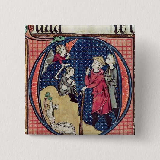 Aankondiging aan de herders vierkante button 5,1 cm (Voorkant)