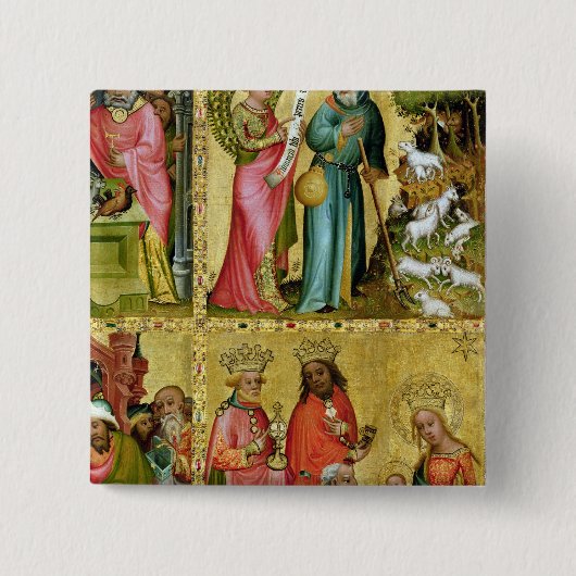 Aankondiging aan St. Joachim Vierkante Button 5,1 Cm (Voorkant)