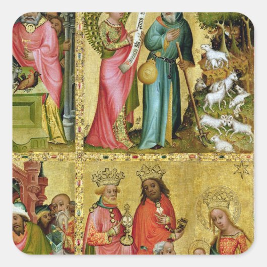 Aankondiging aan St. Joachim Vierkante Sticker (Voorkant)