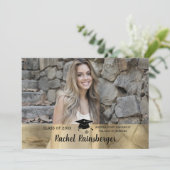 Aankondiging aangepast Faux Gold Photo Afstuderen (Staand voorkant)