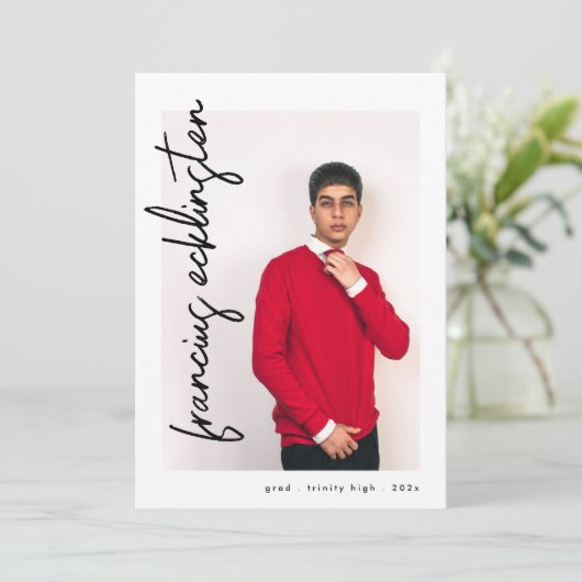 Aankondiging aangepast Foto Afstuderen High School (Staand voorkant)