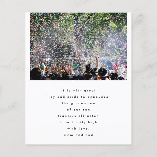 Aankondiging aangepast Foto Afstuderen High School (Achterkant)