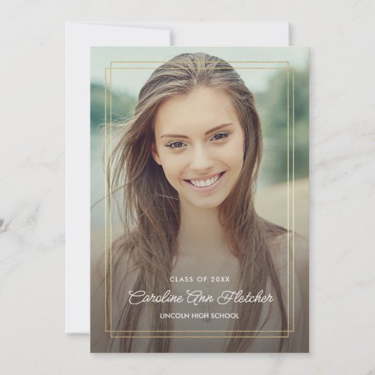 Aankondiging aangepast Foto Modern Floral Afstuder (Voorkant)