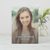 Aankondiging aangepast Foto Modern Floral Afstuder (Staand voorkant)