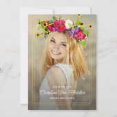 Aankondiging aangepast Foto Modern Floral Afstuder (Voorkant)