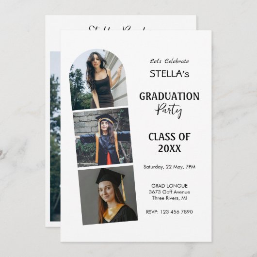 Aankondiging aangepast fotoAfstuderen (Voorkant / Achterkant)