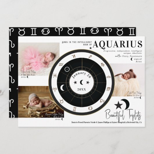 Aankondiging aangepaste Sun Moon Astrology Triplet (Voorkant / Achterkant)