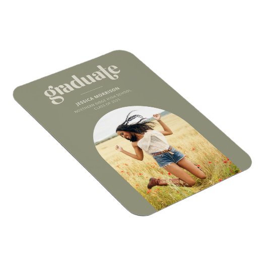 Aankondiging aanhef foto Modern Avocado Green Afst Magneet (Rechterzijde)