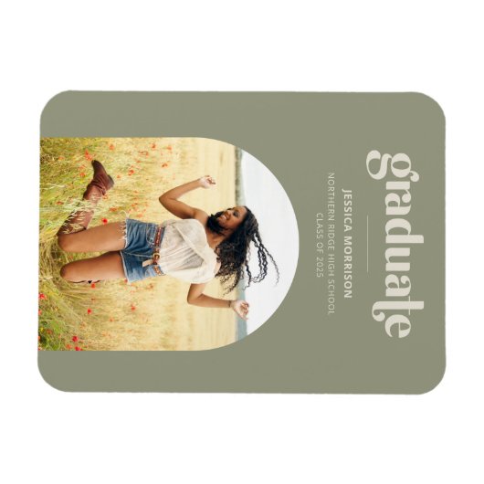 Aankondiging aanhef foto Modern Avocado Green Afst Magneet (Horizontaal)