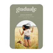 Aankondiging aanhef foto Modern Avocado Green Afst Magneet (Verticaal)