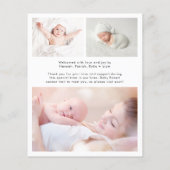 Aankondiging aanhef geboorte van de moderne welkom (Achterkant)