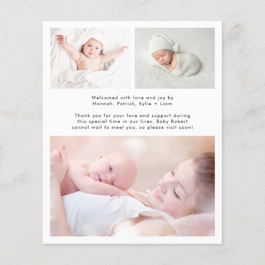 Aankondiging aanhef geboorte van de moderne welkom (Achterkant)