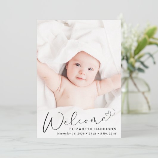 Aankondiging aanhef geboorte van de moderne welkom (Staand voorkant)