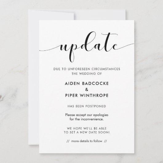 Aankondiging actualisering legante bruiloft (Voorkant)