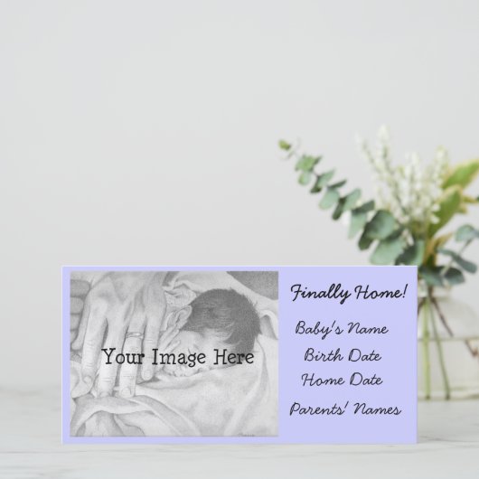 Aankondiging adoptie eindelijk thuis (Staand voorkant)