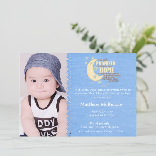 Aankondiging adoptiejongen (Staand voorkant)