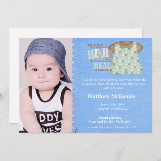 Aankondiging adoptiejongen (Voorkant / Achterkant)