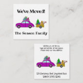 Aankondiging adres paarse auto kerstcadeaus (Voorkant / Achterkant)