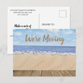Aankondiging adreswijziging strand oceaan landscha (Voorkant / Achterkant)