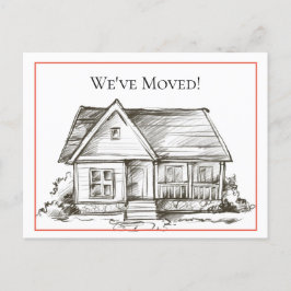 Aankondiging adreswijziging zwart-wit huis